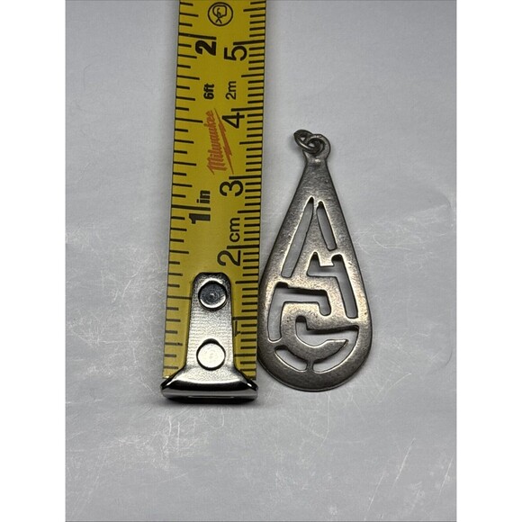 Vintage Sterling Silver 925 Greek Key Symbol Style Necklace Pendant - Picture 6 of 6